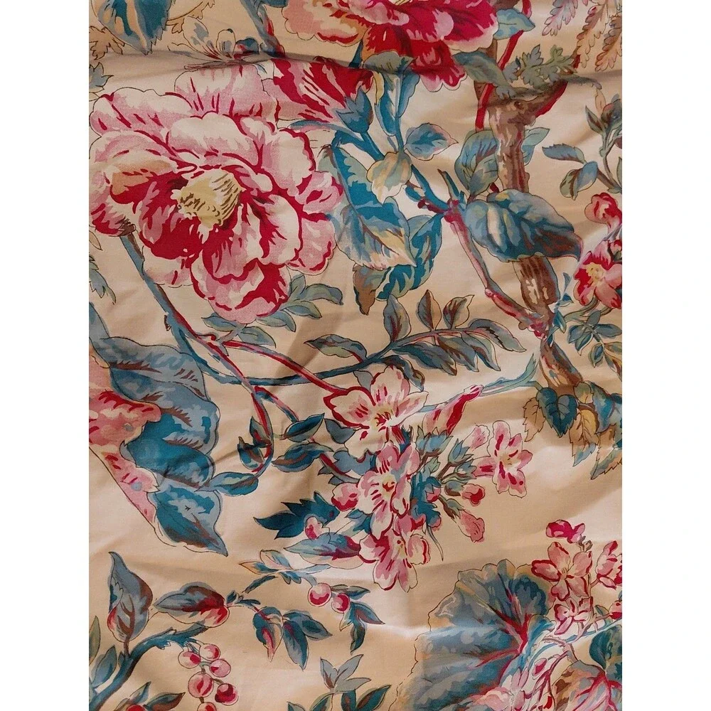 Ralph Lauren Tangier TWO Shams Jute Trim Tan Floral Design 23